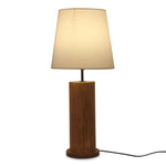 Load image into Gallery viewer, Cedar Brown Wooden Table Lamp with White Fabric Lampshade
