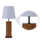 Load image into Gallery viewer, Cedar Brown Wooden Table Lamp with White Fabric Lampshade
