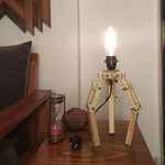 Load image into Gallery viewer, Crawler Beige Wooden Table Lamp with Black Fabric Lampshade
