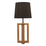 Load image into Gallery viewer, Criss Cross Brown Wooden Table Lamp with Yellow Printed Fabric Lampshade

