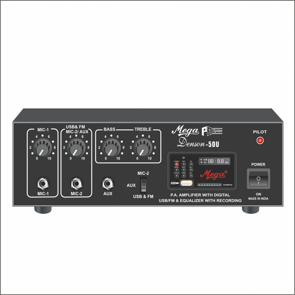 Mega Denson 50U P.A Low Power Mixer Amplifier