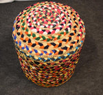 Load image into Gallery viewer, Detec Multicolor Handwoven Jute Poufs - Round
