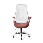 Load image into Gallery viewer, High Back Executive Chair Leatherette Fabric  (White &amp; Brown)
