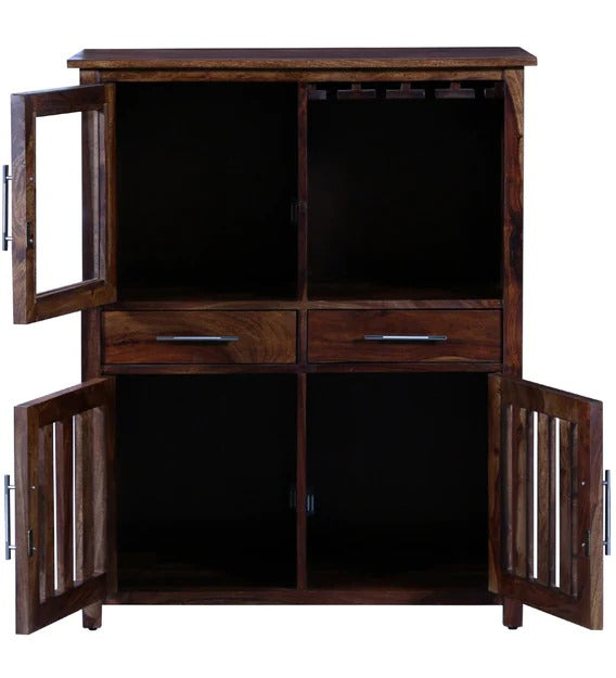 Detec™ Solid Wood Bar Cabinet In Provincial Teak Finish