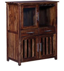 Detec™ Solid Wood Bar Cabinet In Provincial Teak Finish