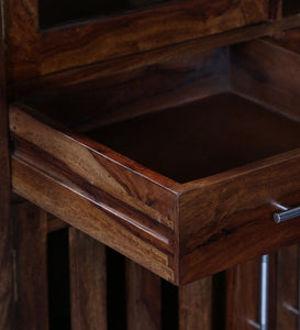 Detec™ Solid Wood Bar Cabinet In Provincial Teak Finish