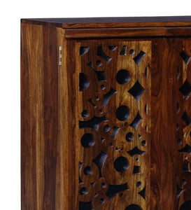 Detec™ Solid Wood Bar Cabinet in Provincial Teak Finish