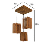 Load image into Gallery viewer, Detec™ Elegant Brown Wooden Cluster Hanging Lamp
