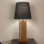 Load image into Gallery viewer, Elegant Brown Wooden Table Lamp with Black Fabric Lampshade
