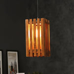 Load image into Gallery viewer, Elegant Brown Wooden Single Hanging Lamp
