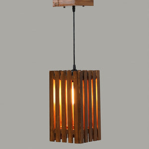 Elegant Brown Wooden Single Hanging Lamp