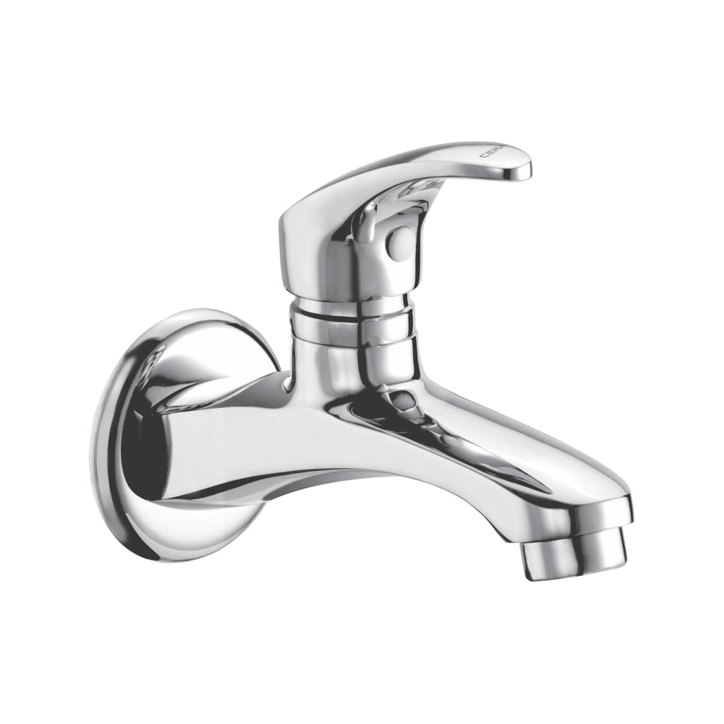 Cera Bib Cock With Wall Flange and Aerator Platinum Faucets F1001151