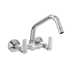 Cera Sink Mixer Wall Mounted With 200 Mm 8 Inch Titanium F1003511