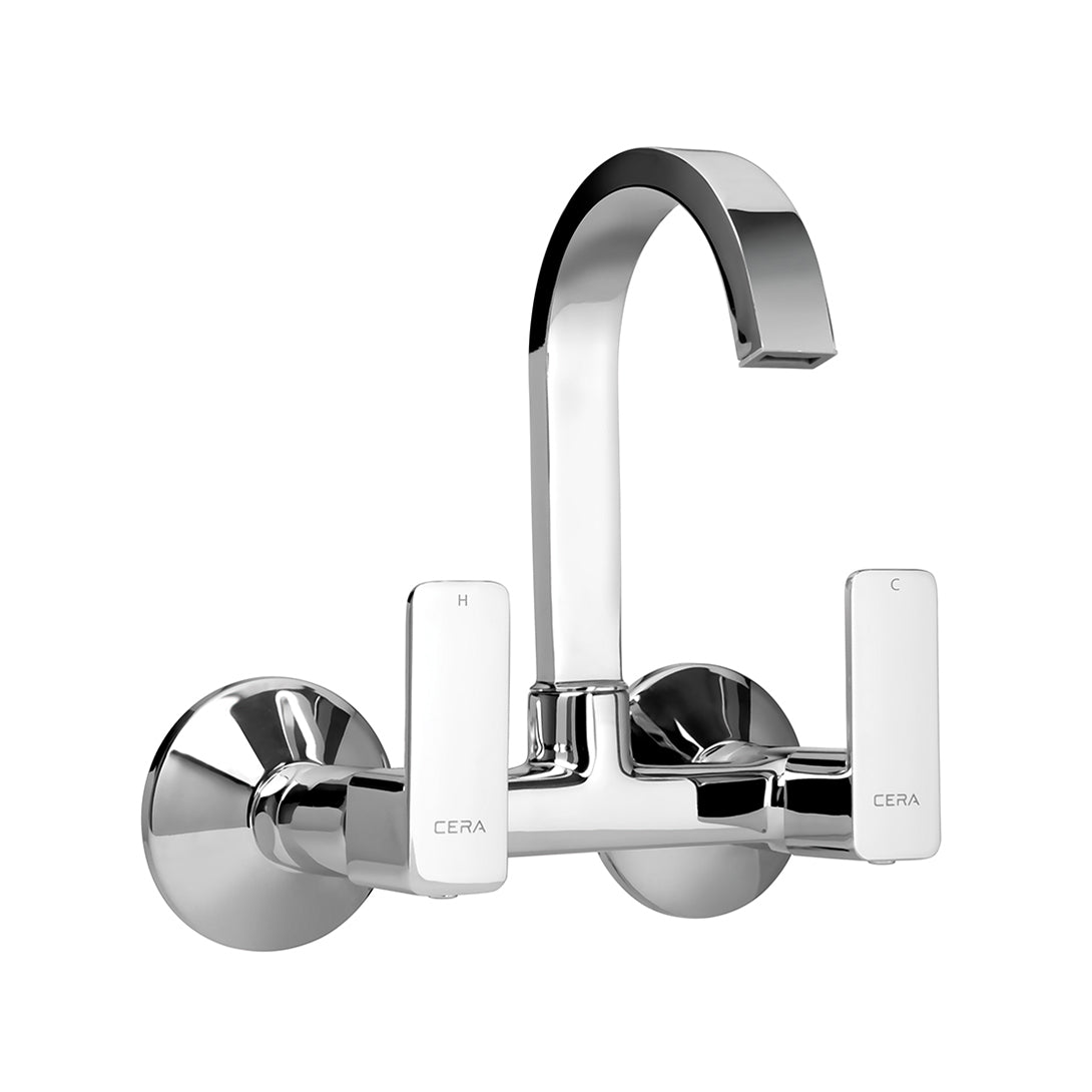 Cera Sink Mixer Wall Mounted With 150 Mm 6 Inch Ruby Faucets F1005501