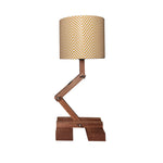 Load image into Gallery viewer, Flex Brown Wooden Table Lamp with Yellow Printed Fabric Lampshade
