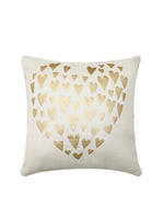 Load image into Gallery viewer, Detec™ Hosta Beige Golden Heart Printed 16 x 16 inches Cushioned Cover (Set of 5 )
