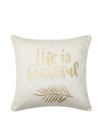 Load image into Gallery viewer, Detec™ Hosta Beige Color 16 x 16 inches Golden Printed Cushion Cover (Set of 5)
