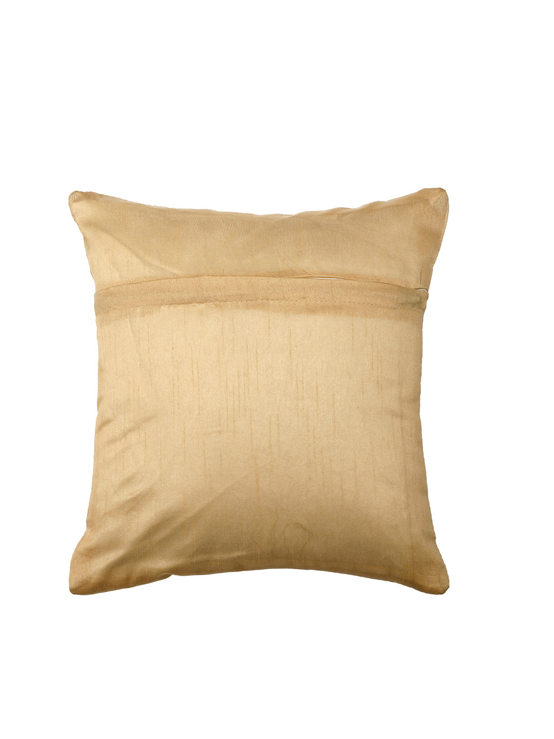 Detec™ Hosta Beige Color 16 x 16 inches Golden Printed Cushion Cover (Set of 5)