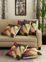 Load image into Gallery viewer, Detec™ Hosta Multi Color Feather Printed 16 x 16 inches Cushioned Cover (Set of 5 )
