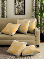 Load image into Gallery viewer, Detec™ Hosta Floral Embossed Printed Cushion Cover 16 X 16 Inches (Set of 5)
