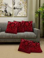 Load image into Gallery viewer, Detec™ Hosta Floral Embossed Printed Cushion Cover 16 X 16 Inches (Set of 5)
