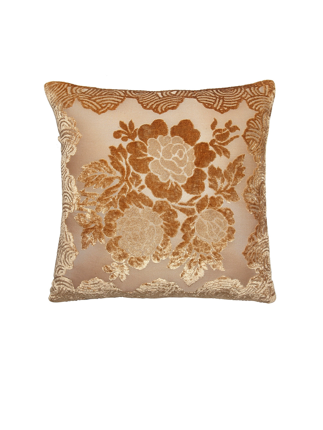 Detec™ Hosta Floral Embossed Printed Cushion Cover 16 X 16 Inches (Set of 5)