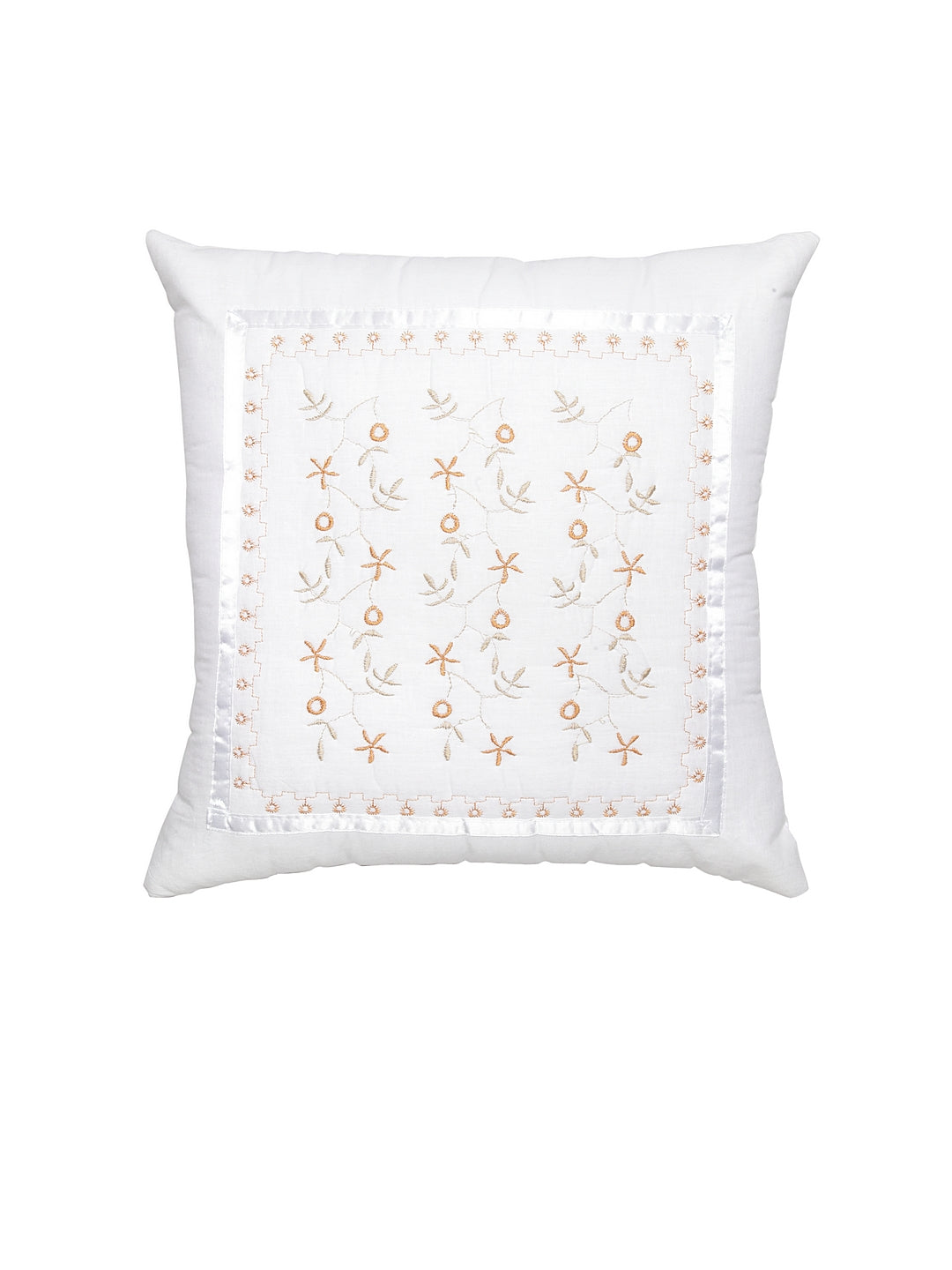 Detec™ Hosta Cotton Embroidered 16 X 16 inches Cushion Cover (Set of 5)