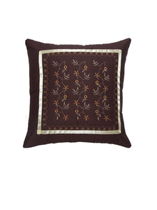 Detec™ Hosta Cotton Embroidered 16 X 16 inches Cushion Cover (Set of 5)