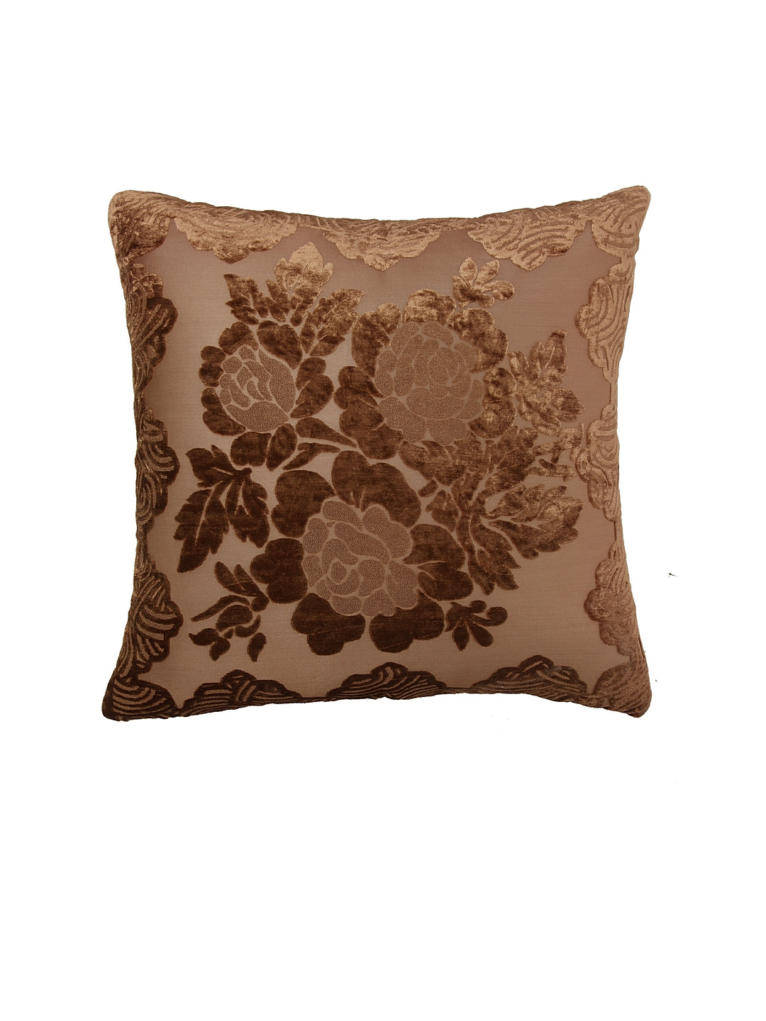 Detec™ Hosta Floral Embossed Printed Cushion Cover 24 X 24 Inches (Set of 2)