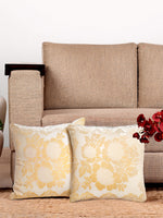 गैलरी व्यूवर में इमेज लोड करें, Detec™ Hosta Floral Embossed Printed Cushion Cover 24 X 24 Inches (Set of 2)
