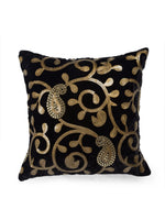 Load image into Gallery viewer, Detec™ Hosta Black Gold Embellished 16 x 16 inches Cushioned Cover
