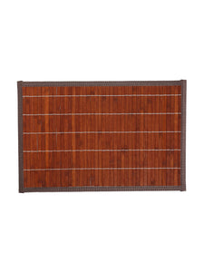 Detec™ Hosta Leatherite Rectangular Table Place Mats (Pack of 6) in Brown Color