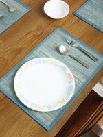 गैलरी व्यूवर में इमेज लोड करें, Detec™ Hosta Leatherite Rectangular Table Place Mats (Pack of 6) in Blue Color
