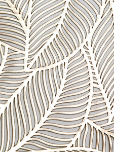 Detec™ Hosta Modern Leaf Design Leatherite Rectangular Table Place Mats in Gold Color