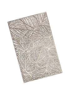 Detec™ Hosta Big Designer Shaped Leaf Leatherite Rectangular Table Place Mats in Metallic Gold Color
