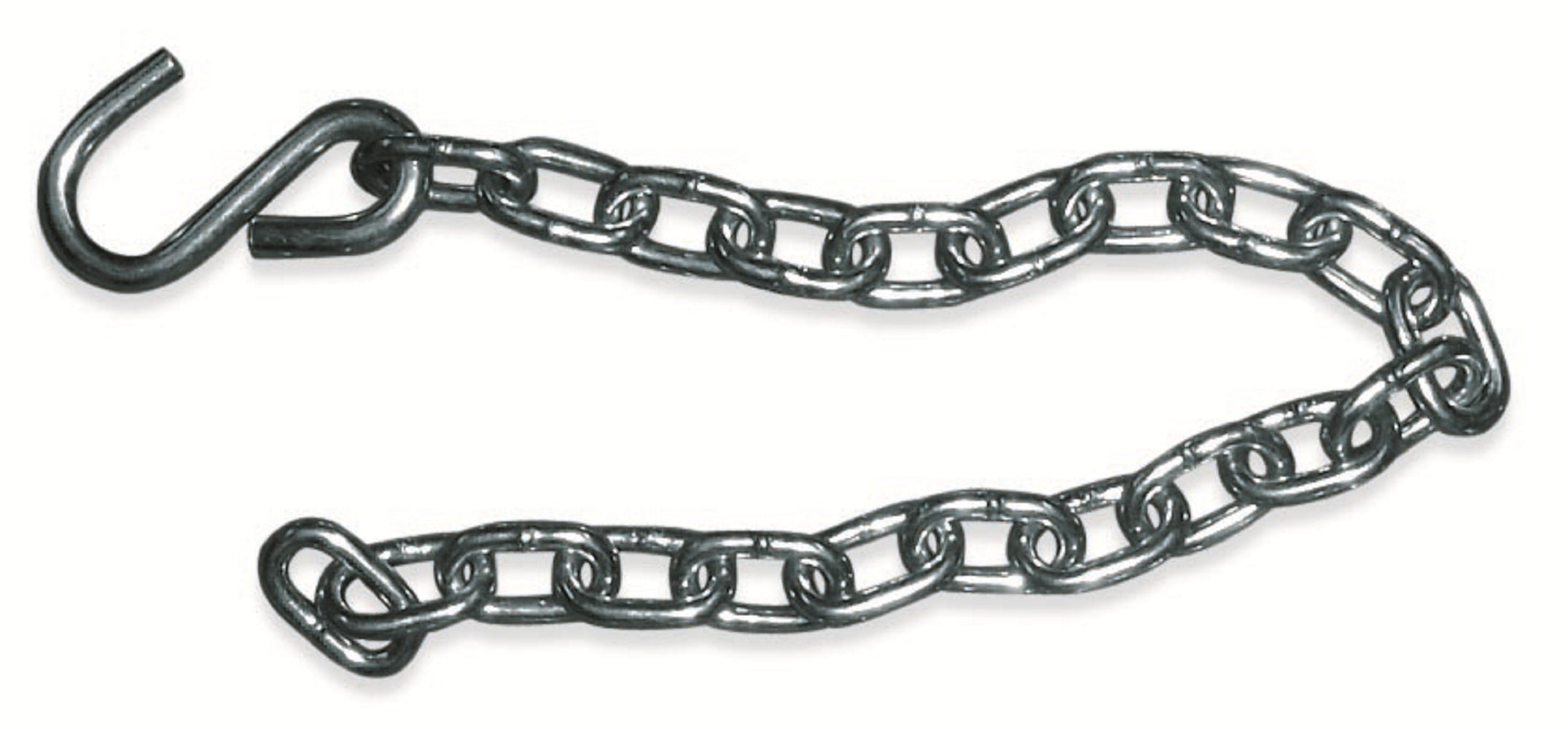 Hangit Steel Links Chain with S-hook,A Set of 2, Silver, 20 links, 2 feet long