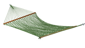 Hangit Single XL UV Resistant Green Outdoor Rope Hammock,120cm Wide X 335cm Long
