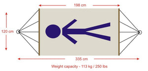 हैंगिट व्हाइट पॉलिएस्टर सिंगल एक्सएल आउटडोर रस्सी झूला 120 सेमी x 335 सेमी