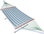 Load image into Gallery viewer, Hangit XL Size Quilted Fabric Hammock for Outdoor Lawn Garden, Canon Stripe, 140W X 396L cm long, Double person use, 200kg weight capacity
