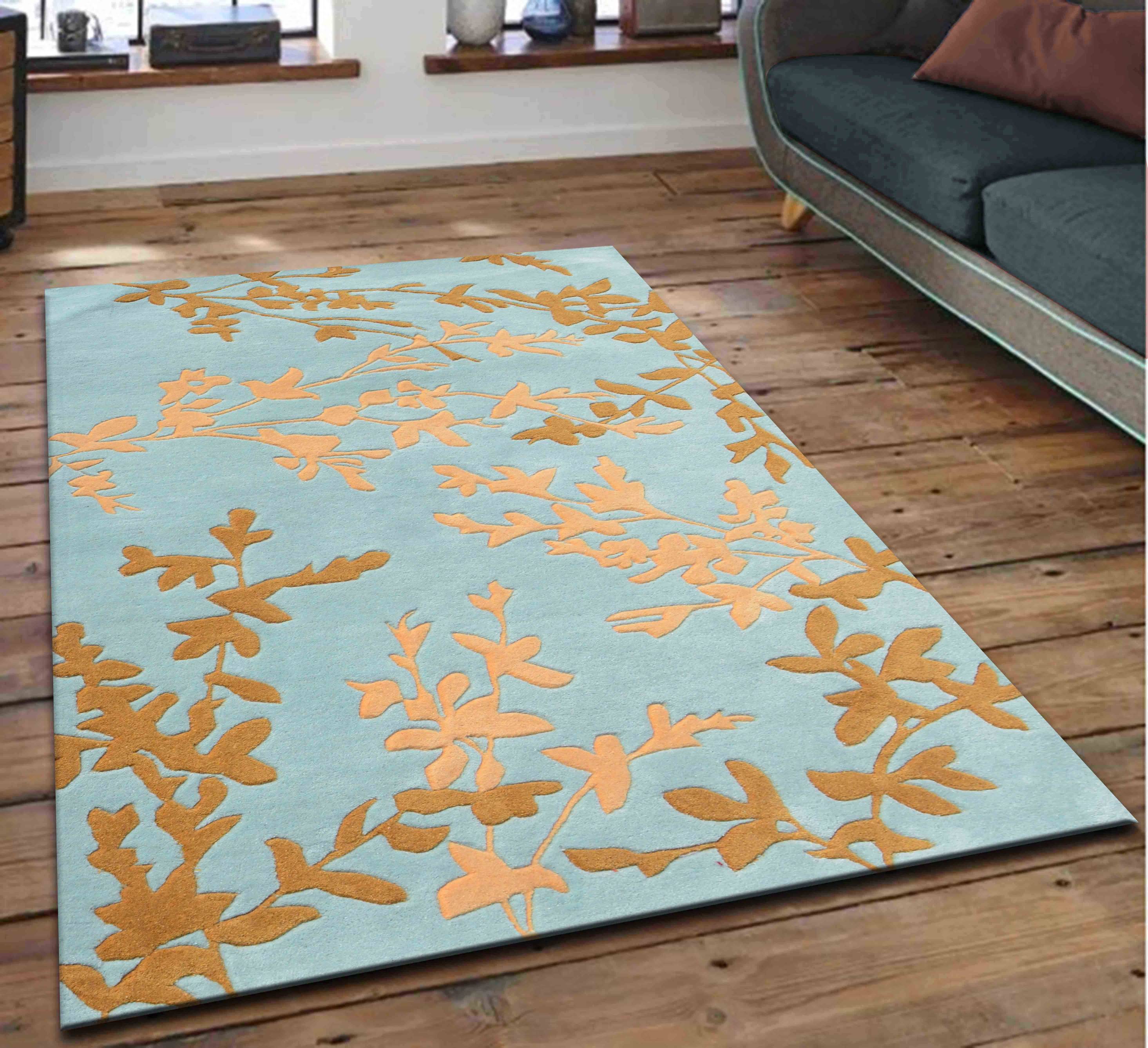 Detec™ Presto Modern Design Floral Hand Tufted Wool Carpet