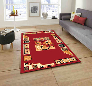 Detec™ Presto Red Color Hand Tufted Floral Carpet 