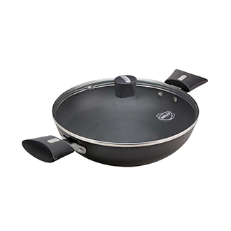 Nirlep Ebony 3.5 Ltr Hard Anodized Induction Kadhai with Lid 3 mm