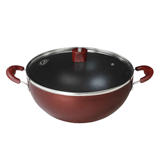 Nirlep Selec+ 3 Ltr 24 Cm Non Stick Induction Deep Kadhai with Lid 2.6 mm