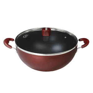 Nirlep Selec+ 3 Ltr 24 Cm Non Stick Induction Deep Kadhai with Lid 2.6 mm