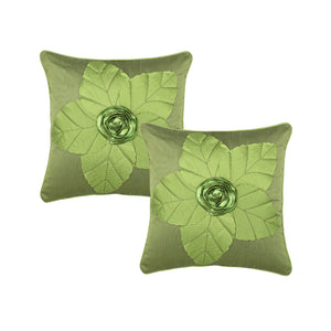 Desi Kapda Embroidered Cushions Cover (Pack of 5, 40 cm*40 cm, Green)