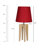 Load image into Gallery viewer, Jet Beige Wooden Table Lamp with Red Fabric Lampshade
