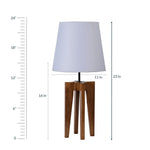 Load image into Gallery viewer, Jet Brown Wooden Table Lamp with White Fabric Lampshade

