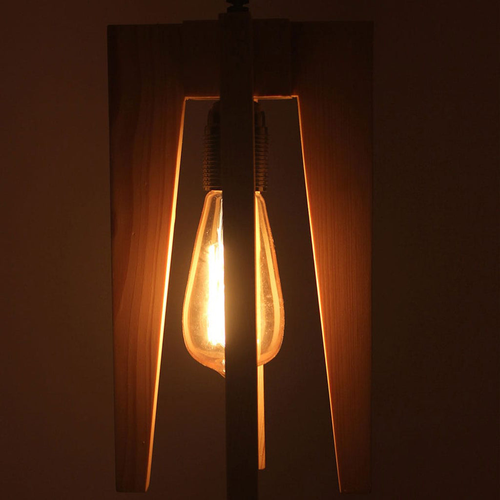 Jet Beige Wooden Single Hanging Lamp