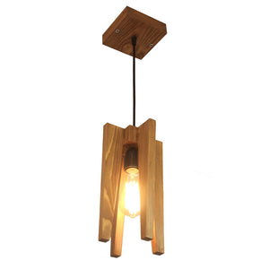 Jet Brown Wooden Single Hanging Lamp