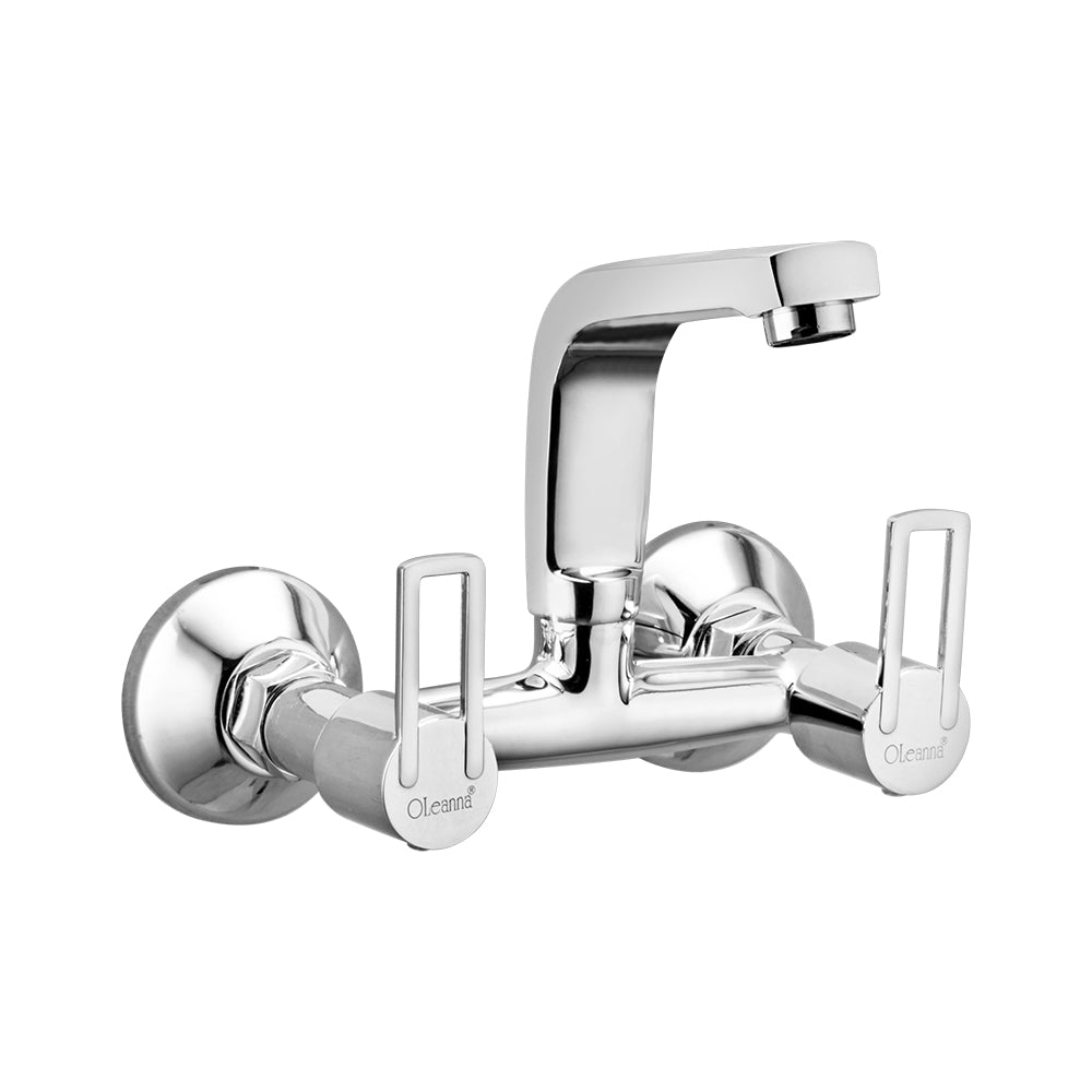 Oleanna Kohinoor Brass Sink Mixer With Wall Flange